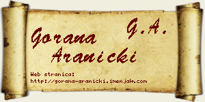 Gorana Aranicki vizit kartica